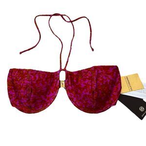 VIX Swim Bikini Top Size XL NWT Underwire Pink Red